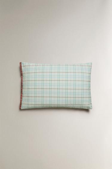 CHILDREN'S GREEN CHECK PILLOWCASE - Multicoloured by Zara - Image 2