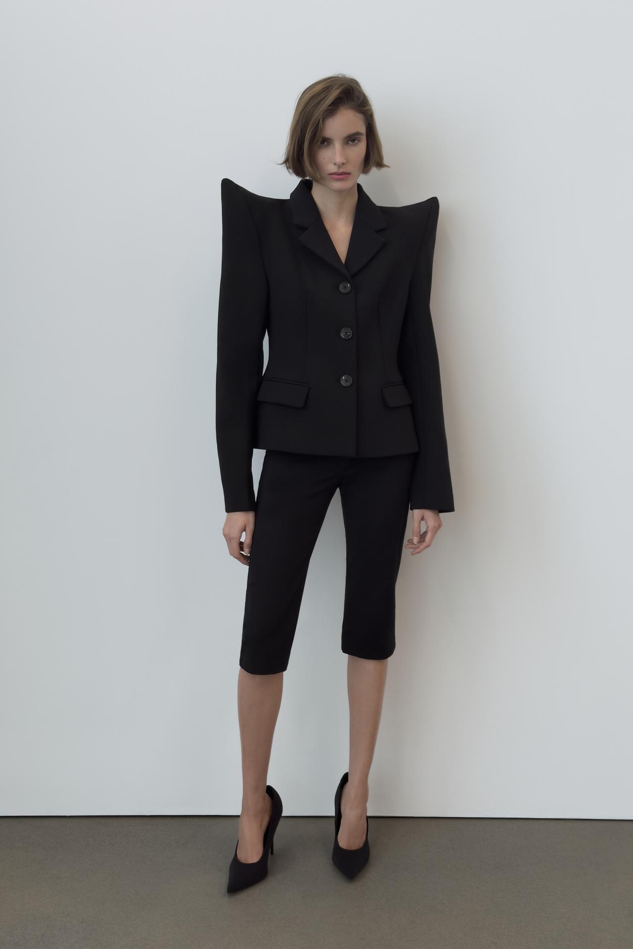 CATS HIGH-SHOULDER TAILORED BLAZER