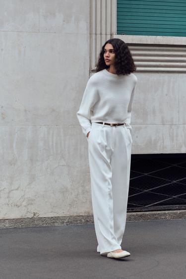 WEICHER STRICKPULLOVER - Weiß von Zara