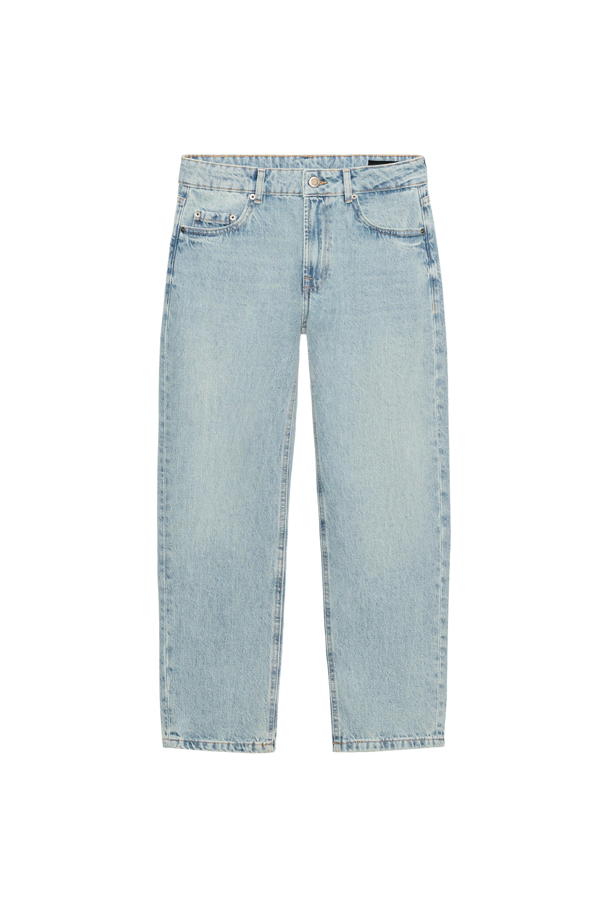 zara cigarette jeans ZW COLLECTION MID-WAIST CIGARETTE JEANS - Light blue