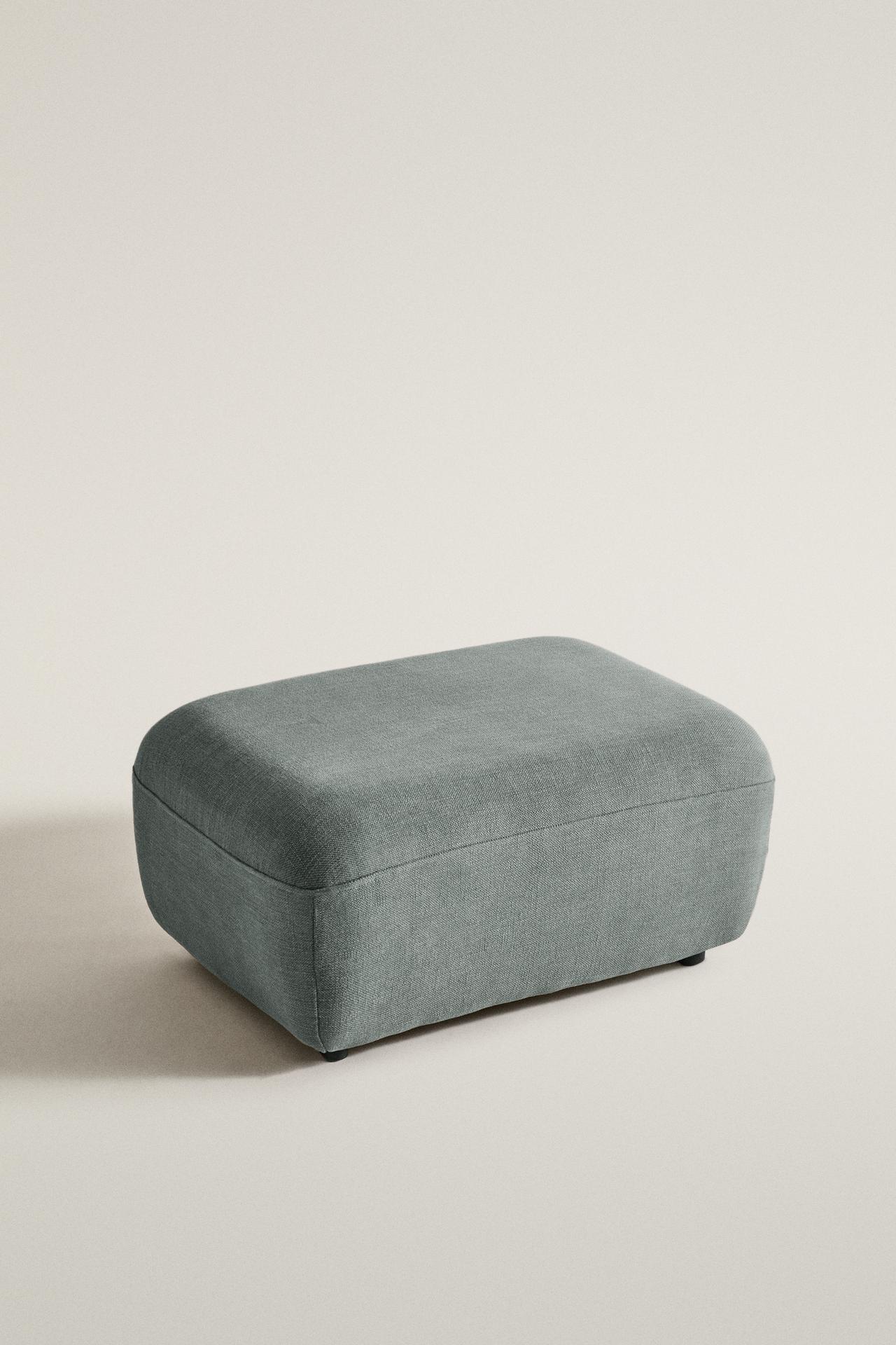 COTTON FOOTSTOOL — Duck blue