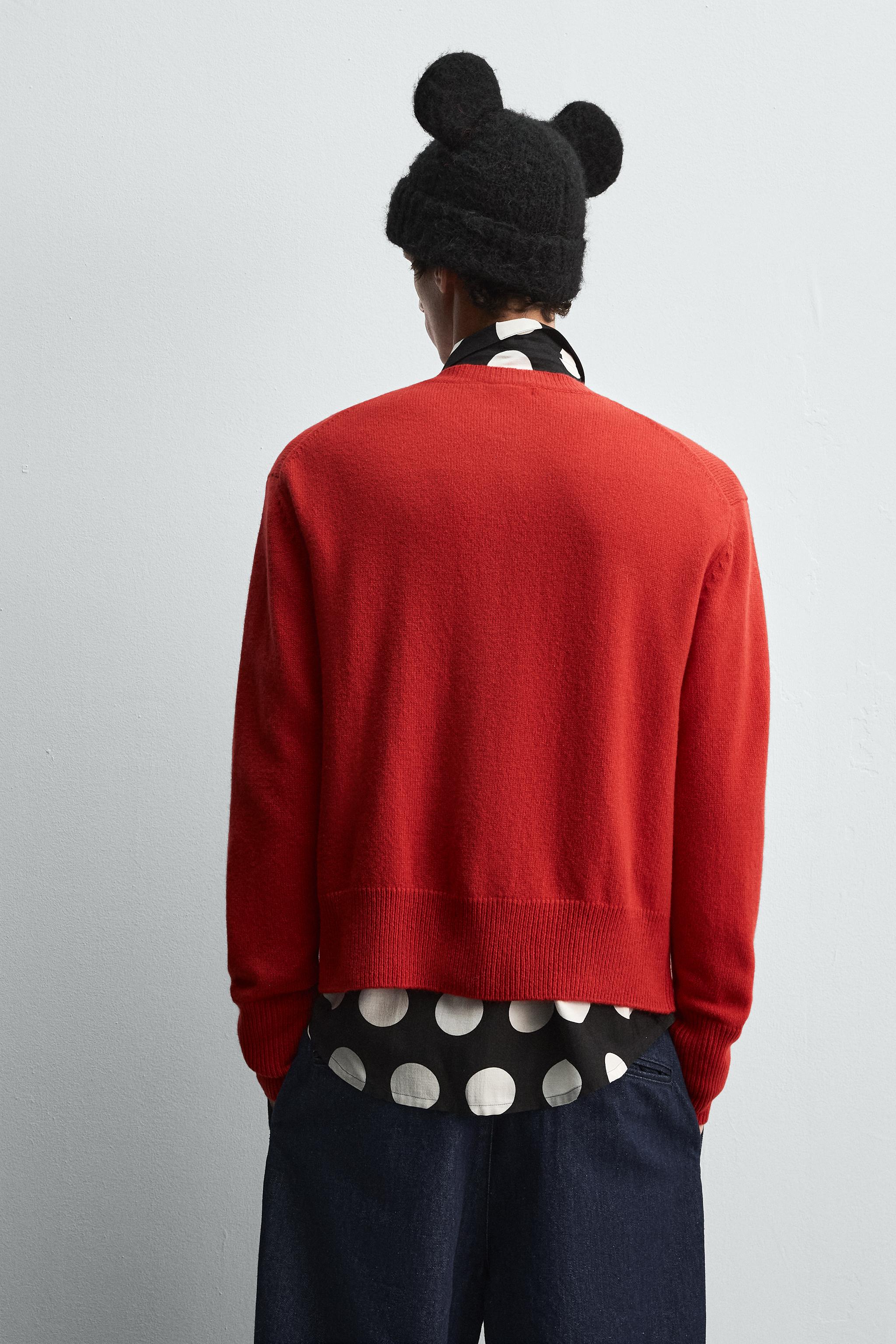 MINNIE MOUSE PATCH CARDIGAN HARRY LAMBERT FOR ZARA X DISNEY - Red
