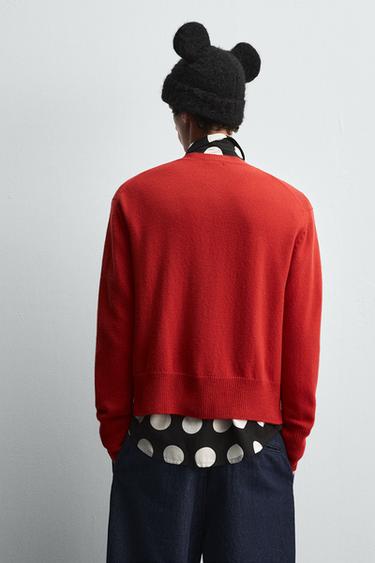 MINNIE MOUSE PATCH CARDIGAN HARRY LAMBERT FOR ZARA X DISNEY - Red by Zara - Image 2