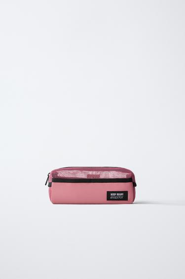 SCHOOL MESH PENCIL CASE - Green by Zara
