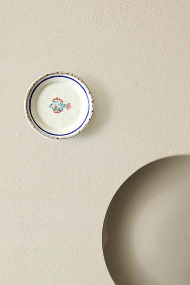 STONEWARE FISH SIDE PLATE - Blue/White by Zara - Image 6