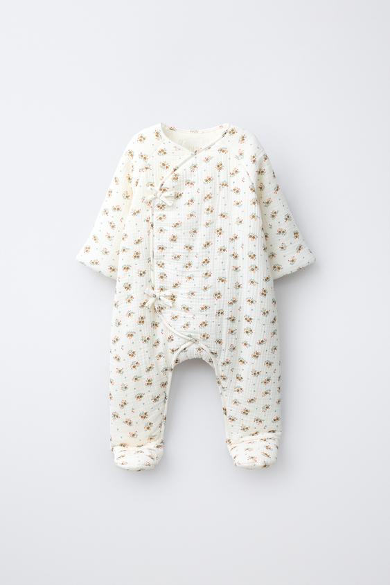 GEWATTEERD SKIPAK MET BLOEMENPRINT - Ecru van Zara - Afbeelding 0