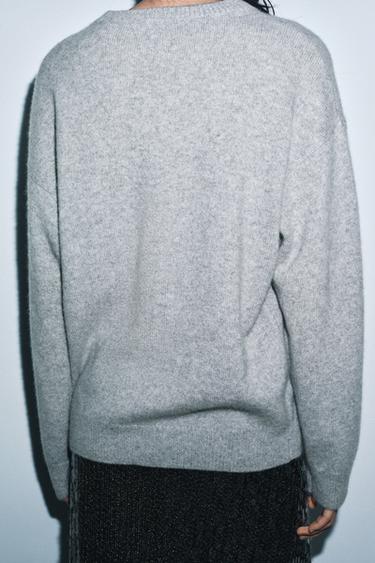 PULL OVERSIZE 100% CACHEMIRE - Gris clair de Zara - Image 2