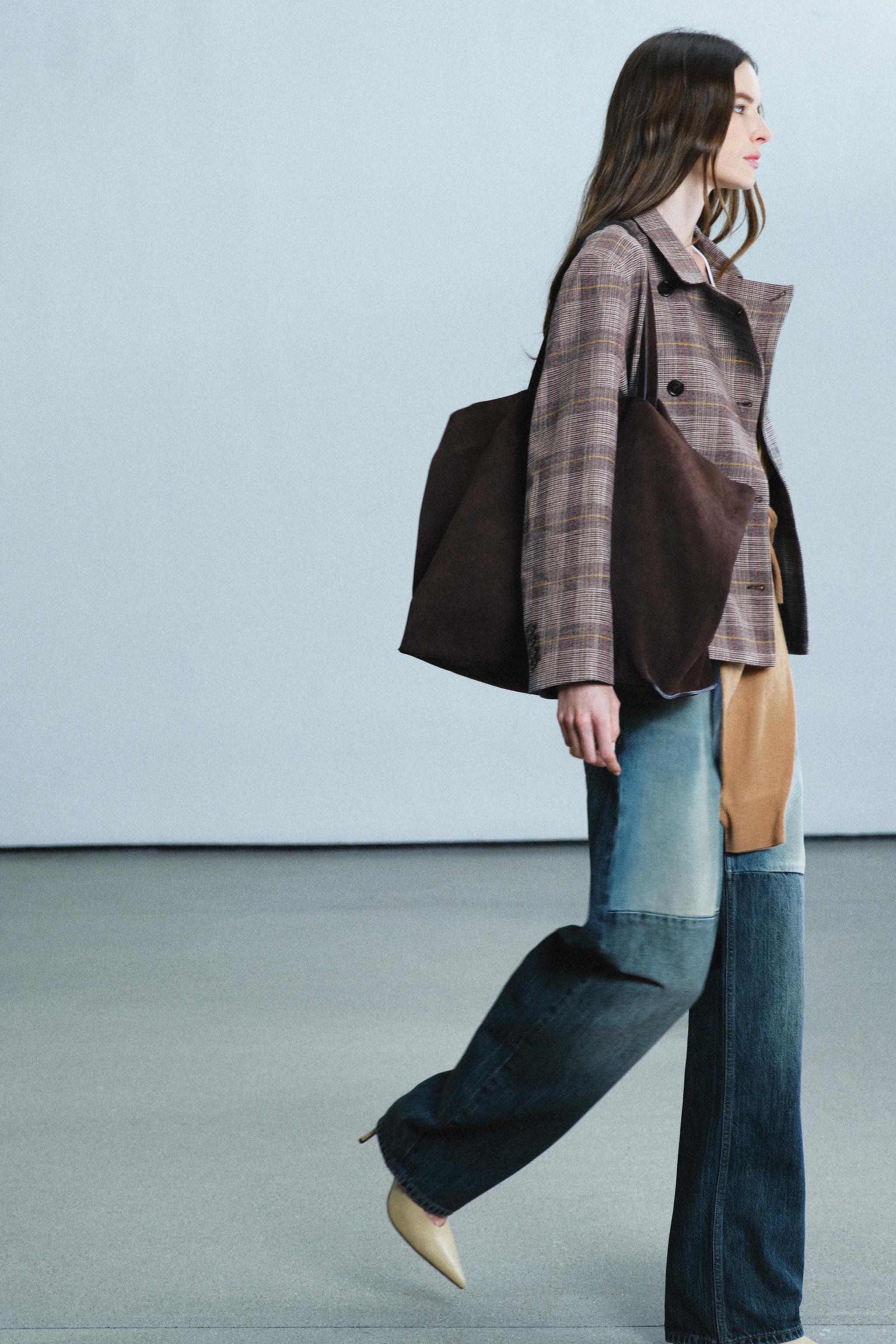 VESTE À CARREAUX AVEC PASSANTS ZW COLLECTION