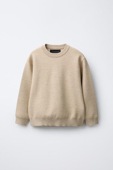 EINFARBIGER STRICKPULLOVER - Sandfarben von Zara