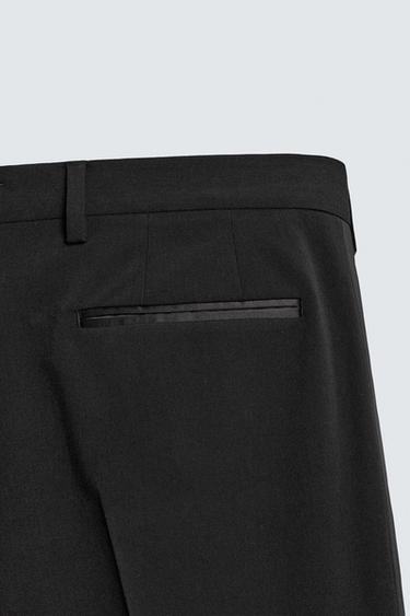 PANTALON REGULAR FIT DE SMOKING À BANDES - Noir de Zara - Image 7