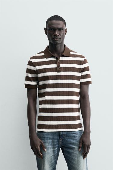 POLO COM ESTRUTURA VERTICAL - Chocolate da Zara