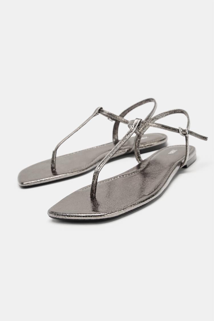 Sandalias planas metálicas 4