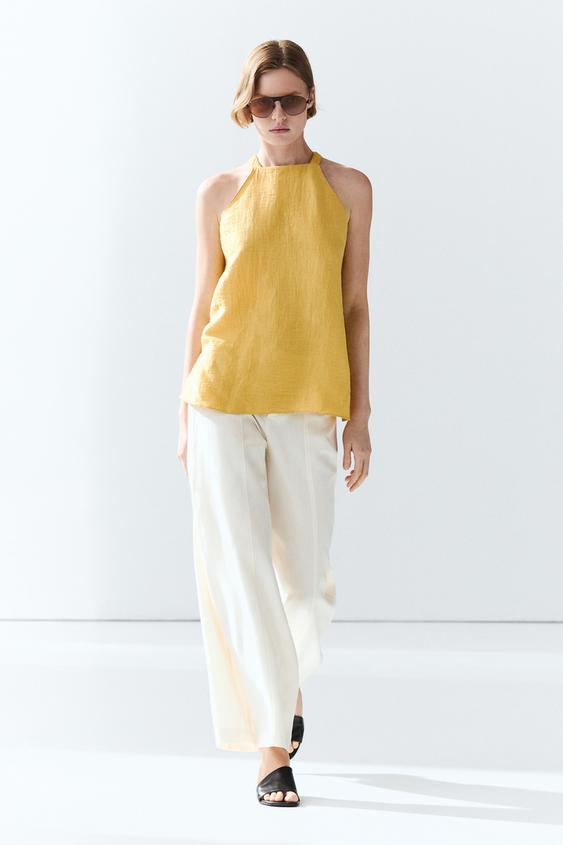 Linen blend halter top from Zara - $100
