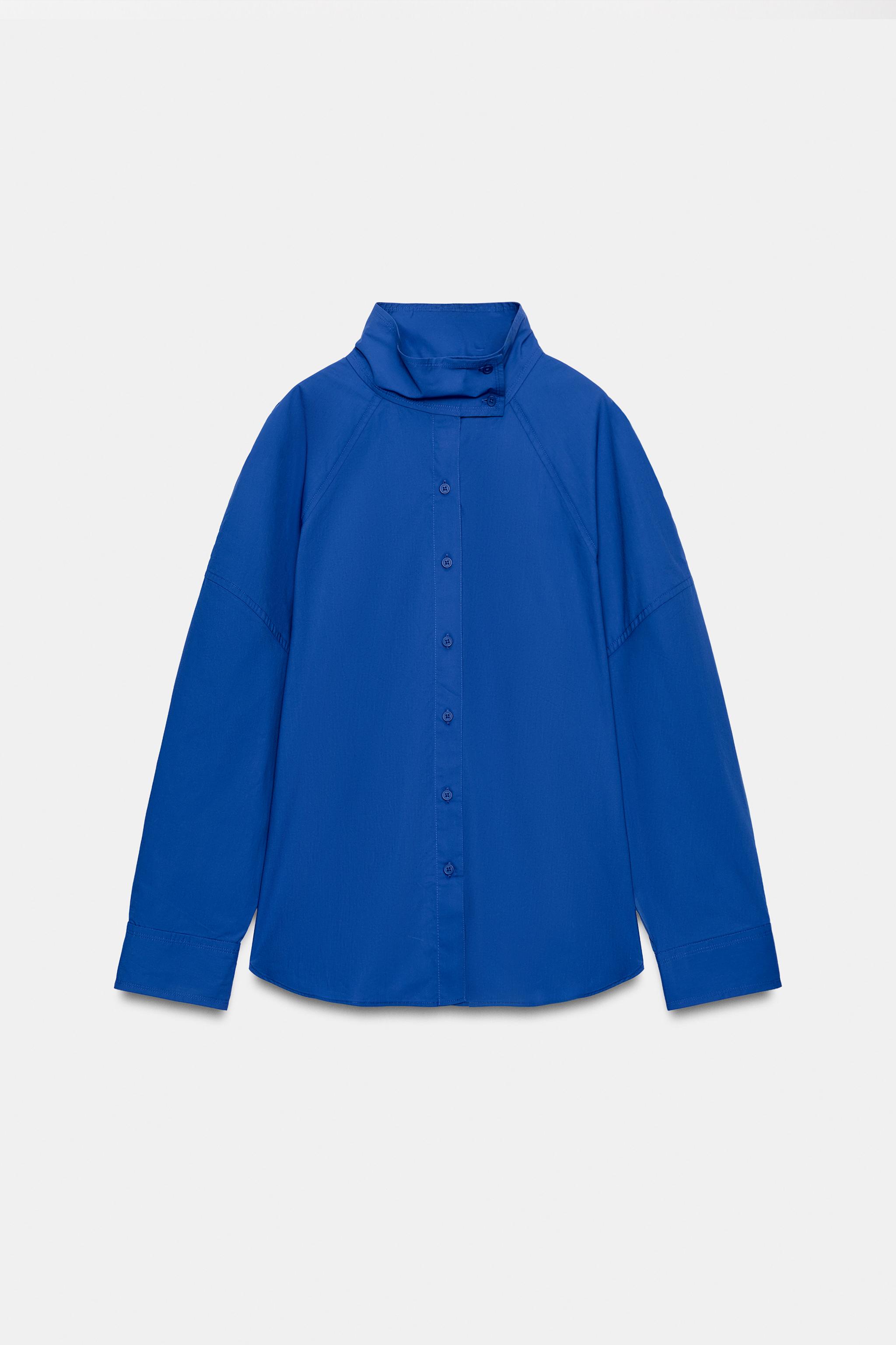 Zara OVERSIZE HIGH-NECK SHIRT — фото 5