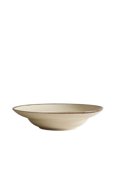STONEWARE PASTA PLATE - Light ecru by Zara