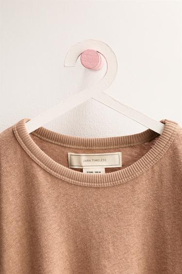 ZARA TIMELESS - PLAIN COTTON LINEN T-SHIRT - Beige by Zara - Image 2