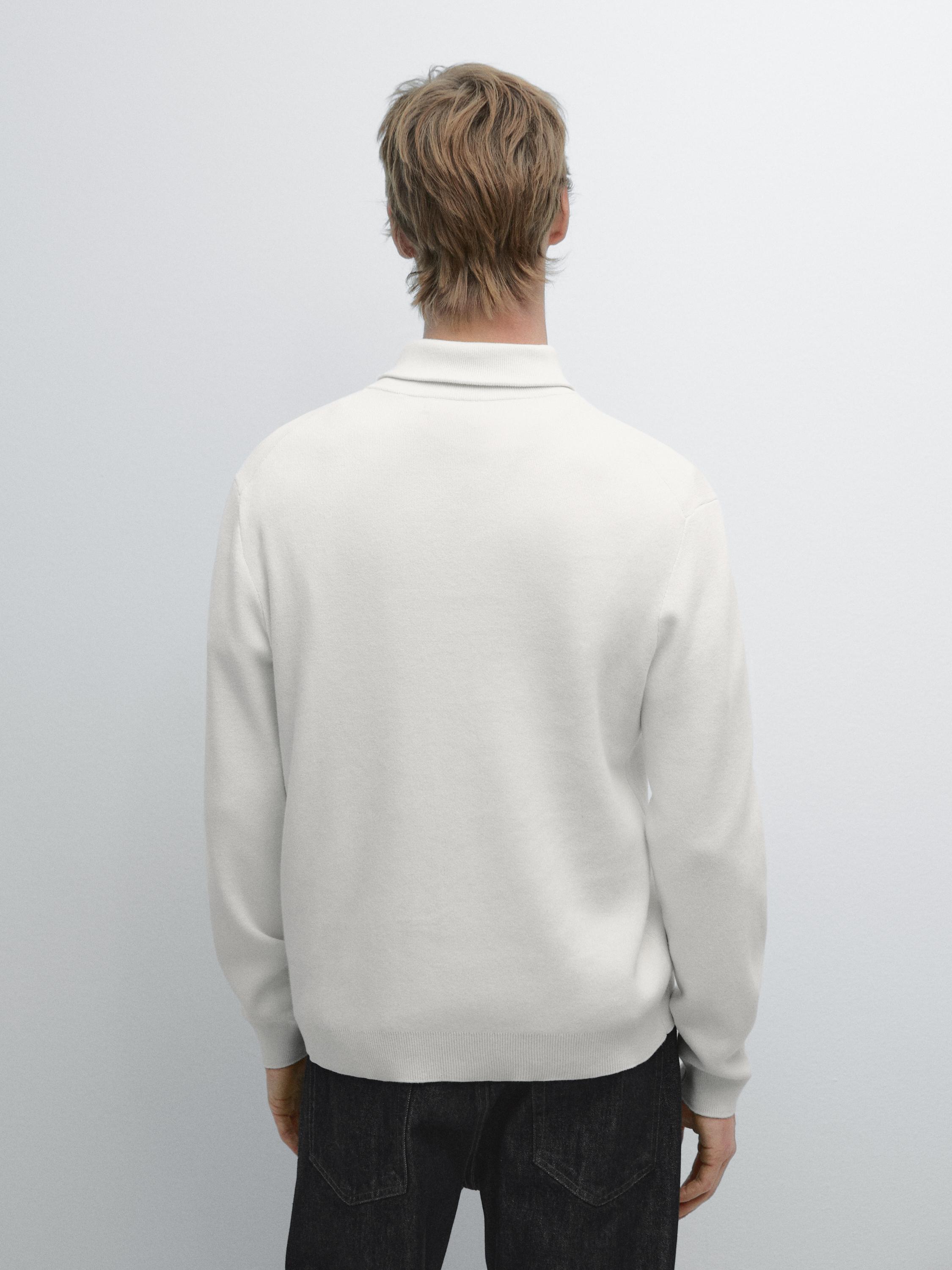 Knit 100% cotton quarter-zip sweater