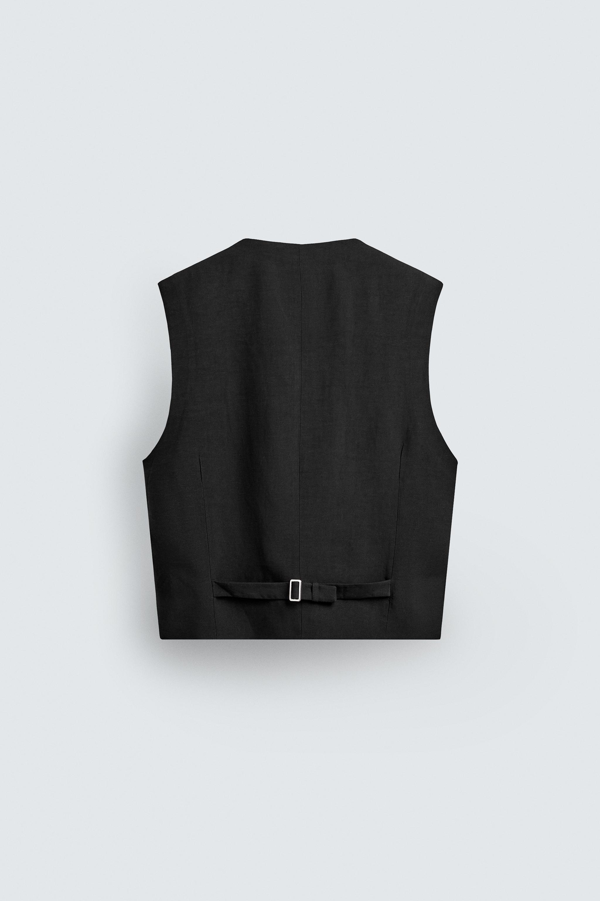 ビスコースリネン スーツベスト - ブラック | ZARA Japan / 日本