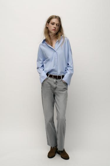 Zara HIGH RISE Z1975 STRAIGHT LEG JEANS - Light gray - Image 0