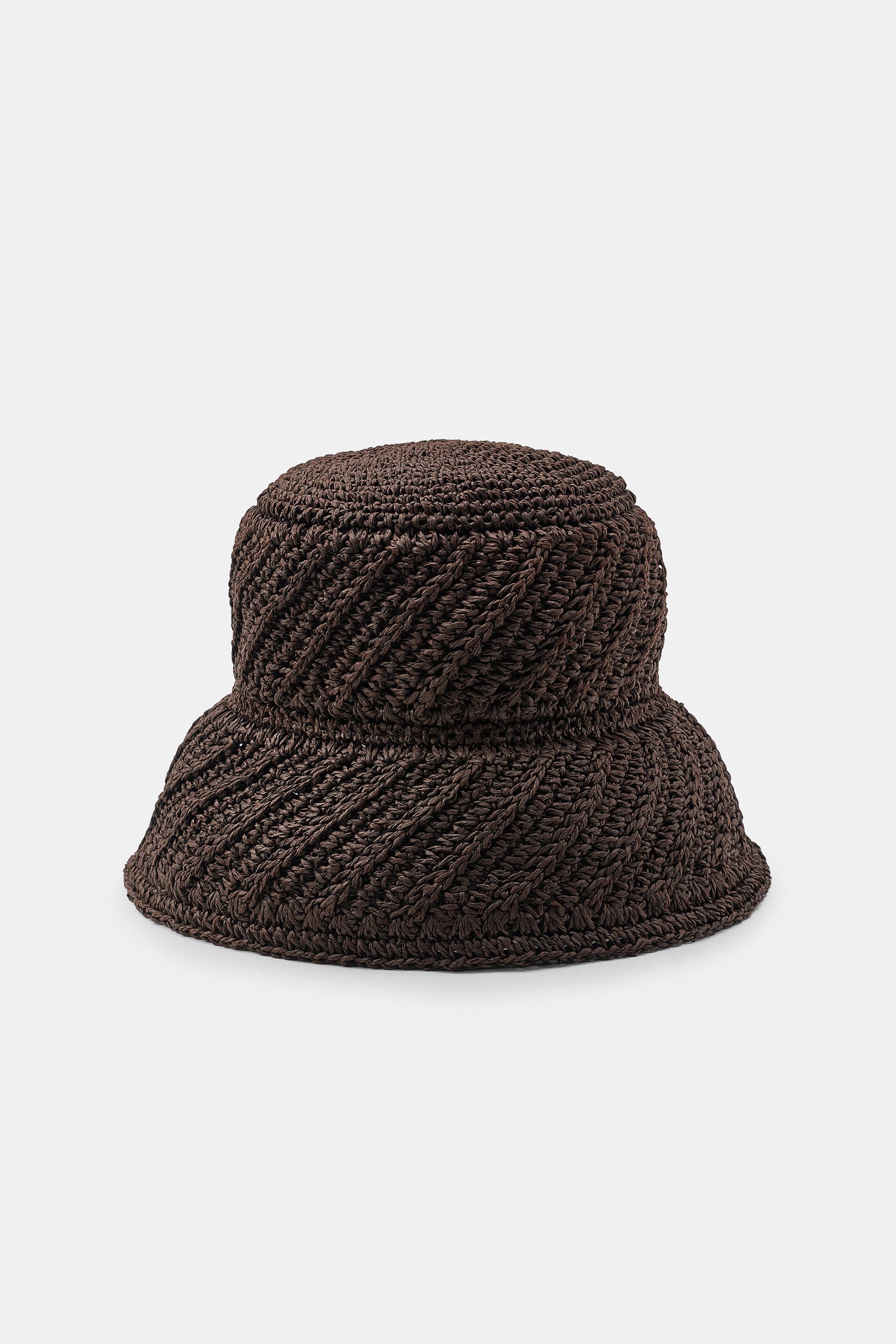 100% PAPER WOVEN HAT - Brown | ZARA United States display picture 1
