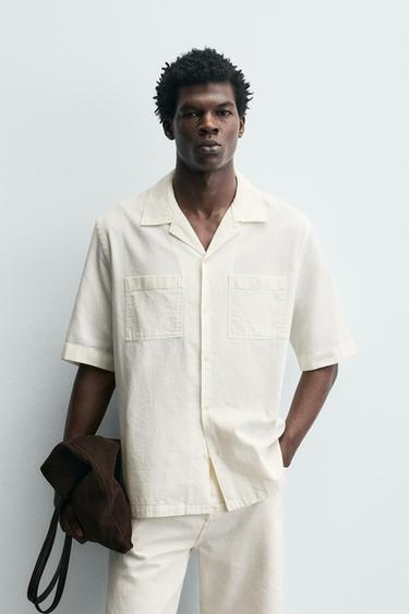 COTTON/LINEN SHIRT - Ecru by Zara