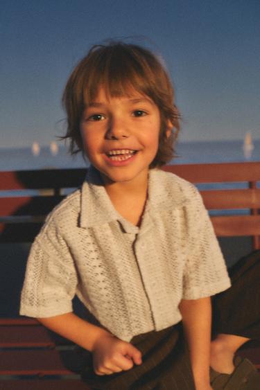 قميص كروشيه محاك - خَام الخاص بـ Zara