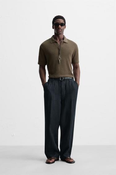 POLO JACQUARD GEOMÉTRICO - Marrón de Zara - Imagen 0