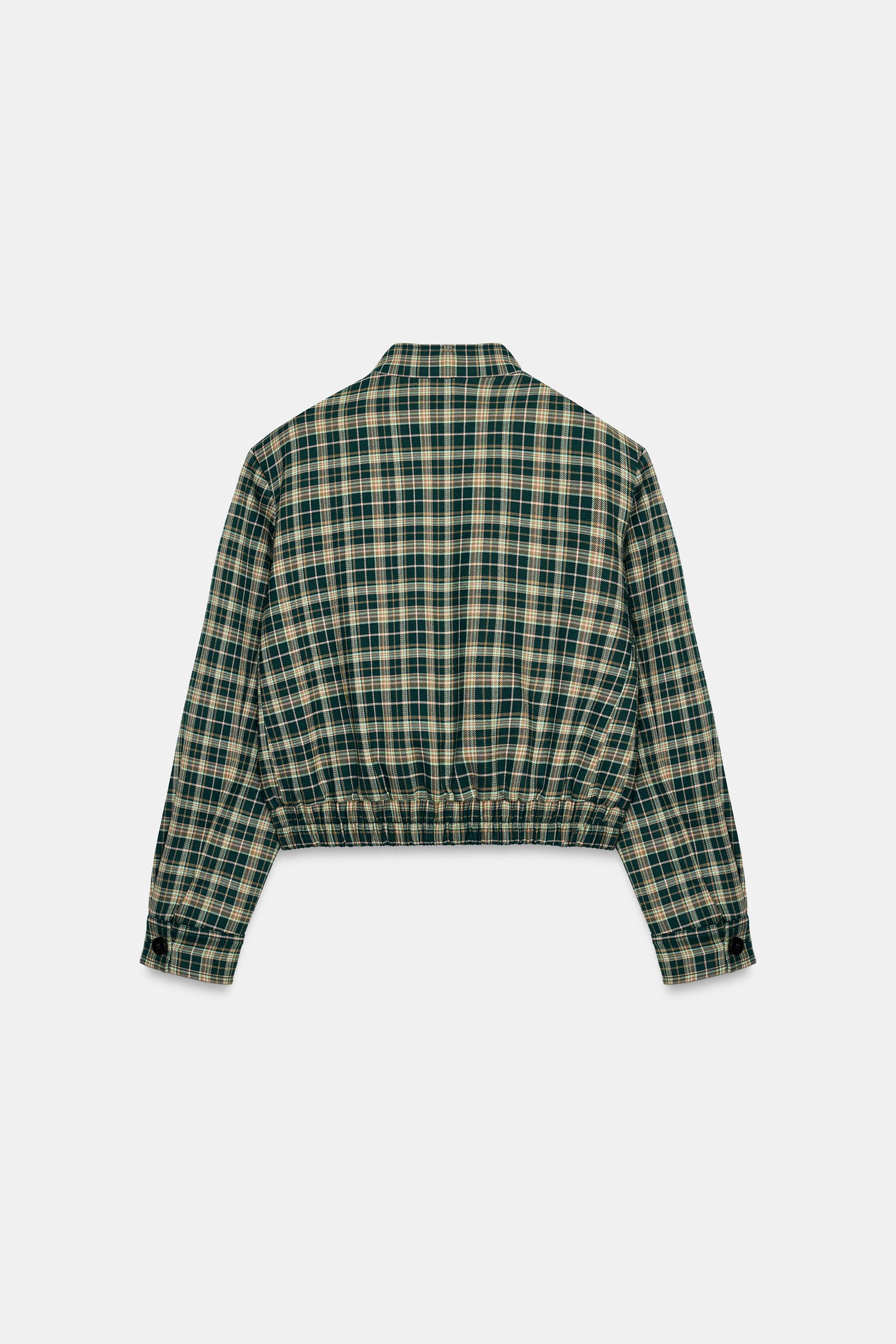 VESTE BOMBER À CARREAUX