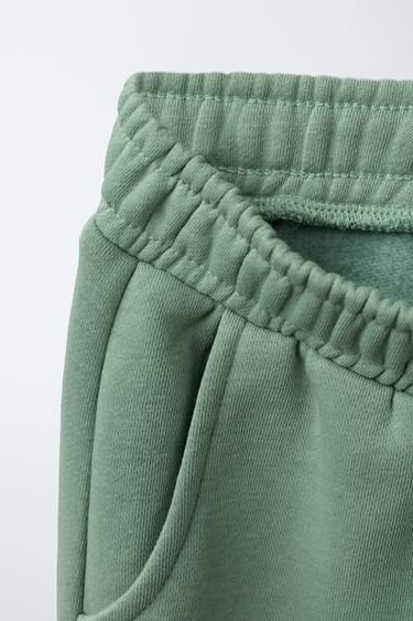 BASIC FLEECE JOGGING TROUSERS - Green by Zara - Image 2