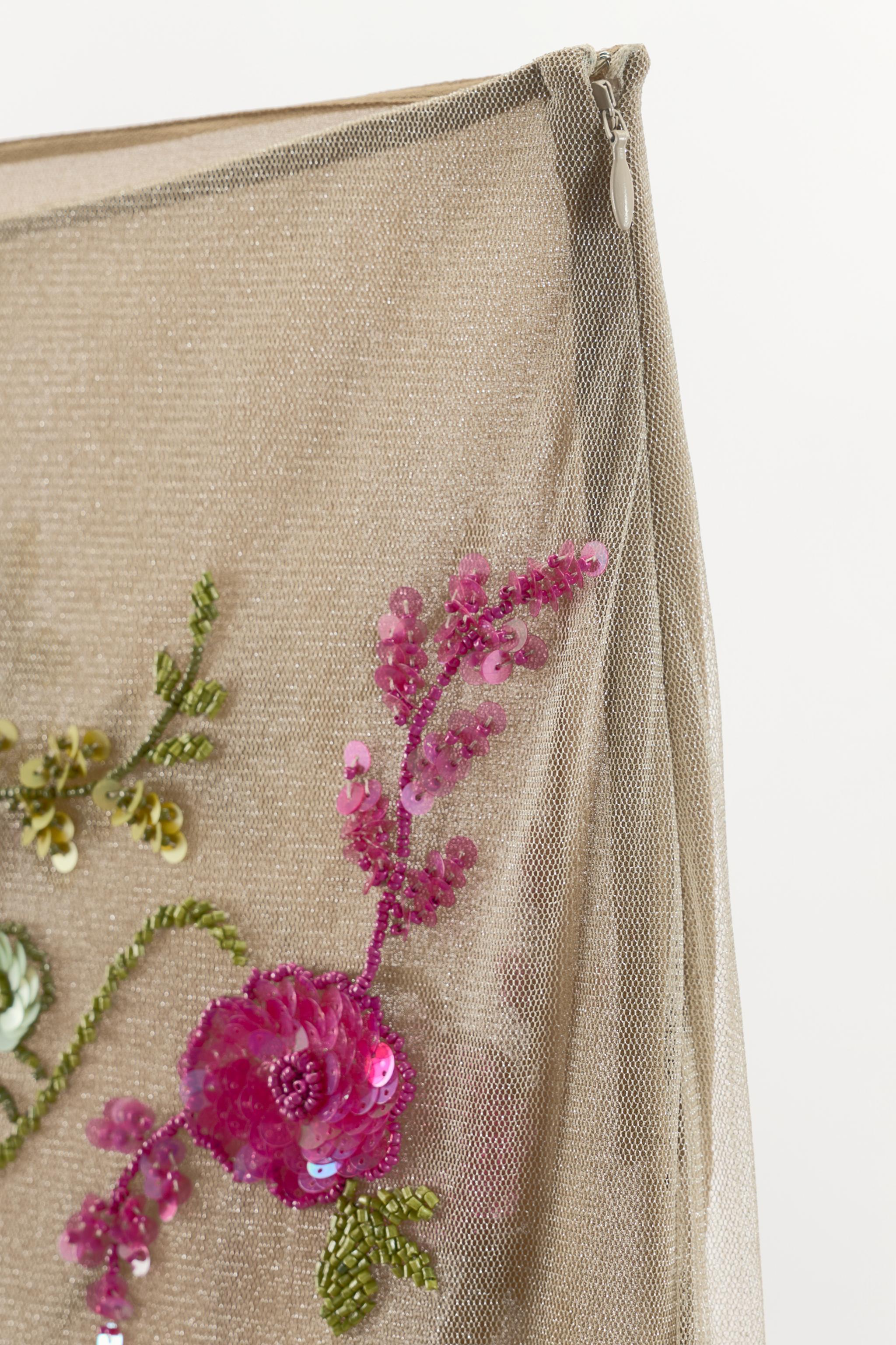 METALLIC THREAD BEADED SKIRT