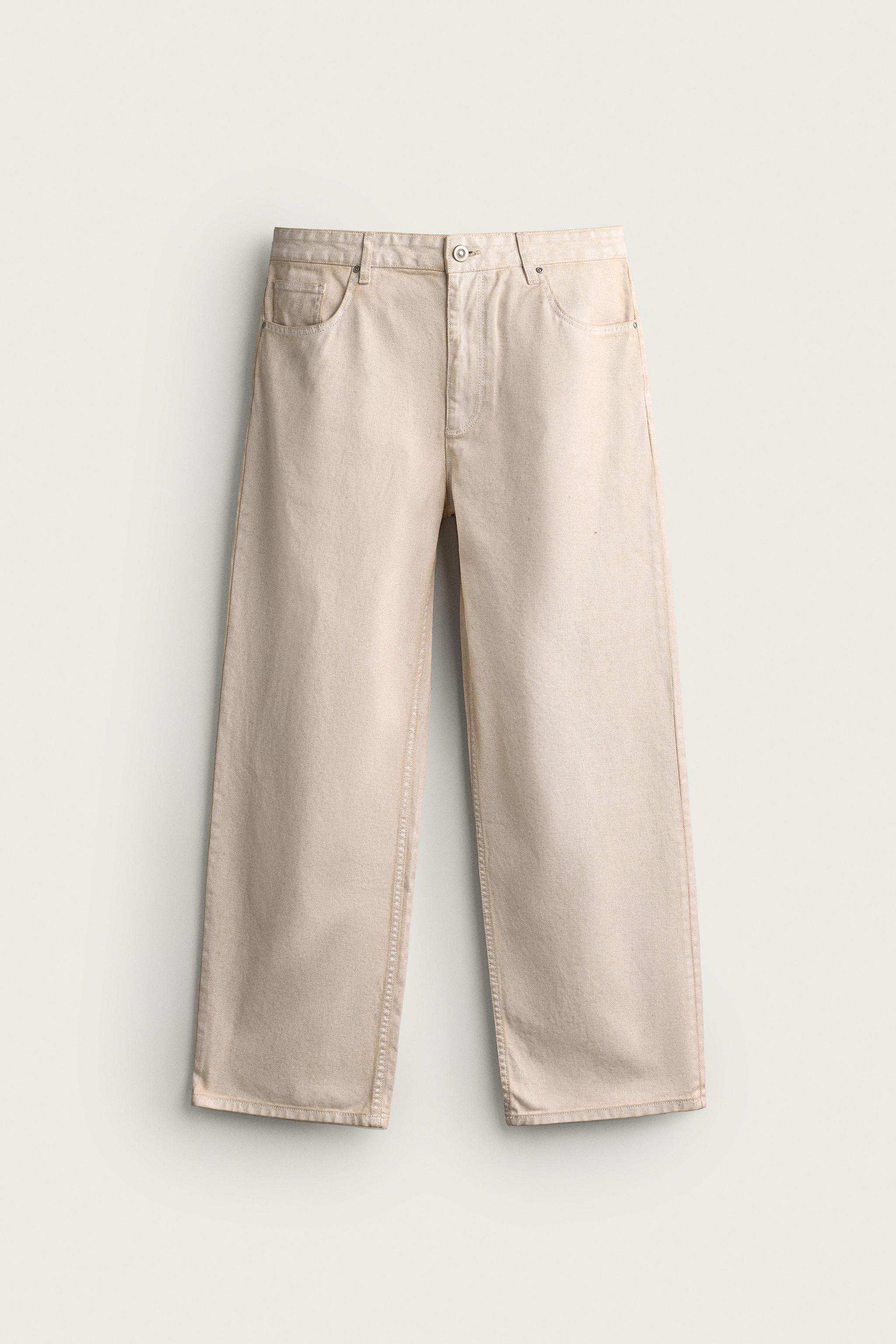 WASHED STRAIGHT-FIT PANTS