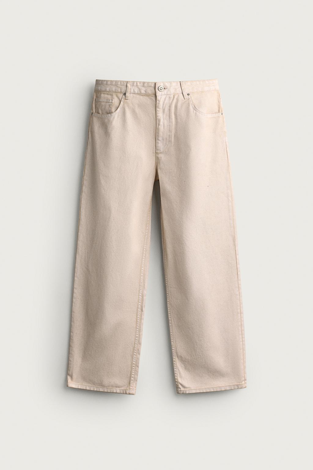 WASHED STRAIGHT-LEG TROUSERS
