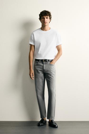 SLIM TAPERED FIT JEANS - Grey by Zara