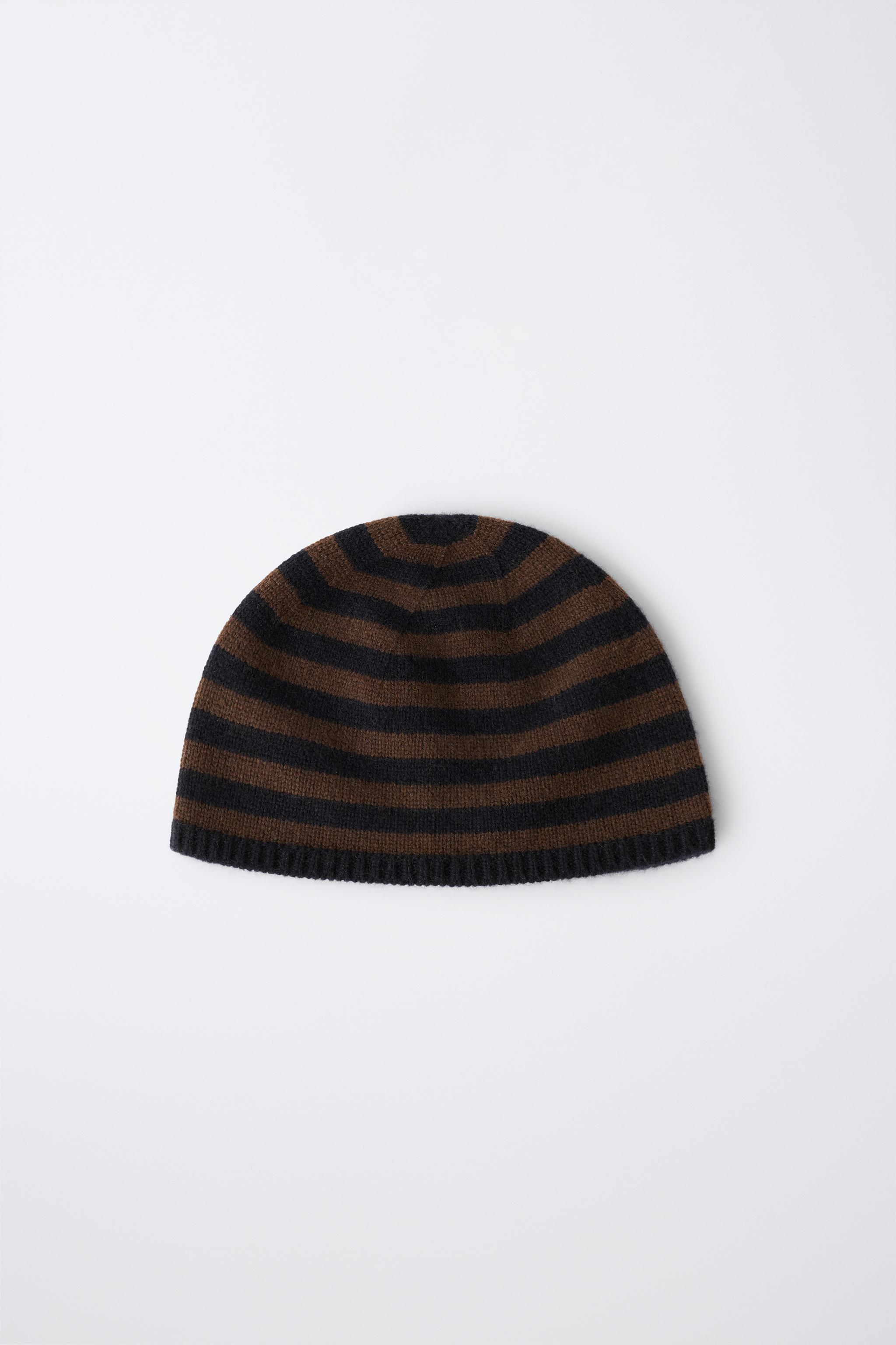 0FR. PARIS X ZARA 100% CASHMERE STRIPED BEANIE