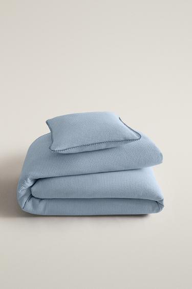 KIDS' WAFFLE BEDSPREAD - Blue by Zara