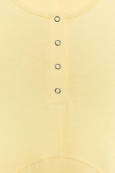 ROBE MIDI À BOUTONS - Jaune de Zara - Image 5