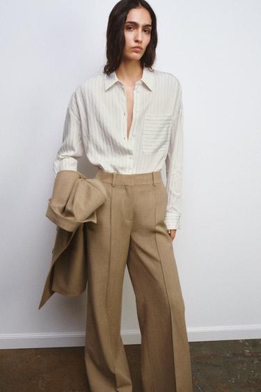 CAMISA RAIAS FLÚIDA ZW COLLECTION - Cru de Zara