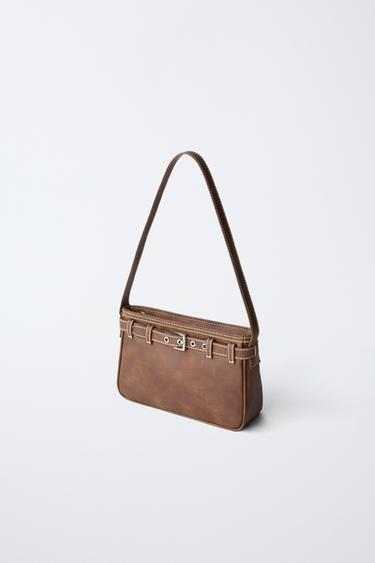 BUCKLE SHOULDER BAG - Brown by Zara - Image 1