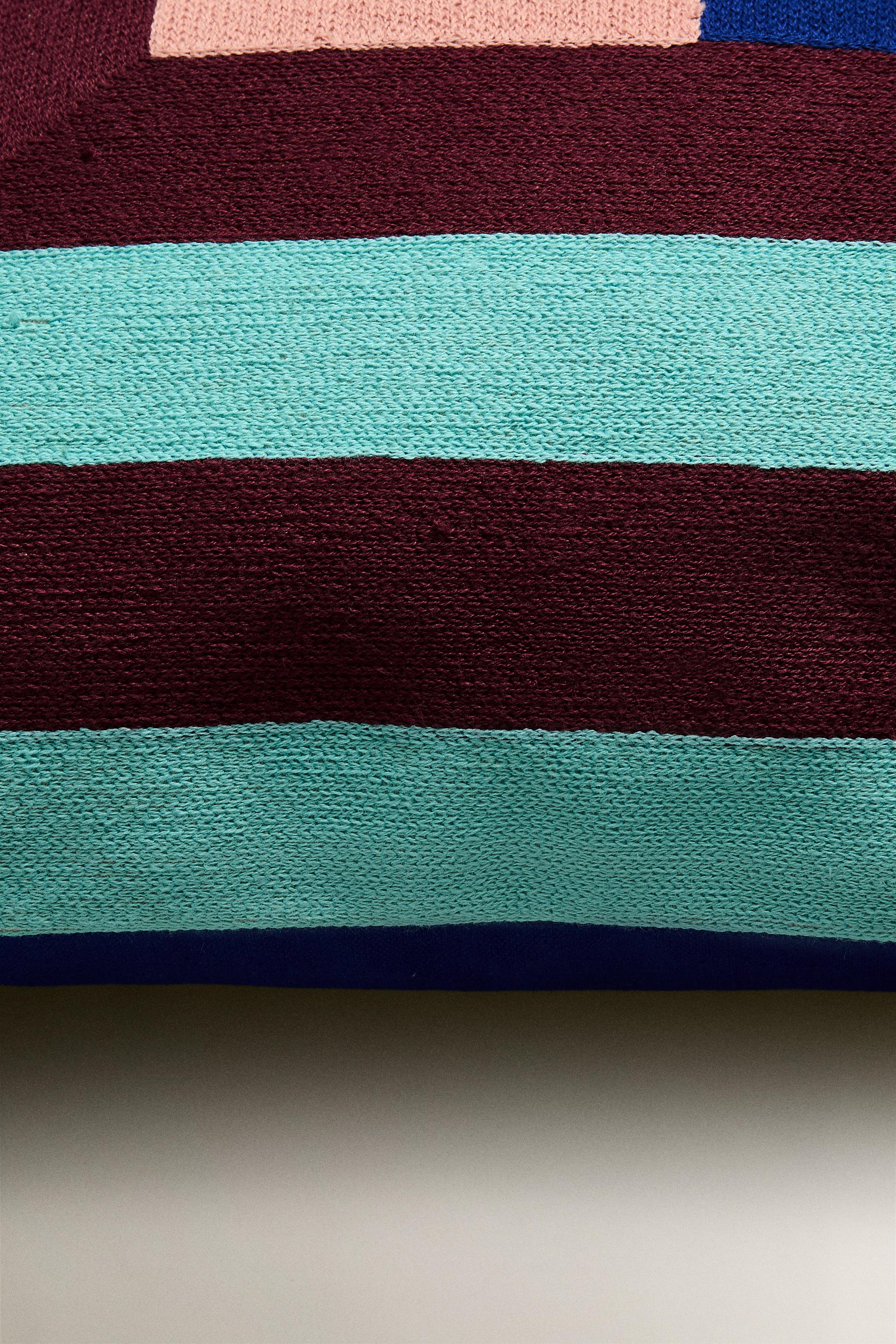 HOUSSE DE COUSSIN COTON CARRÉS X COLLAGERIE