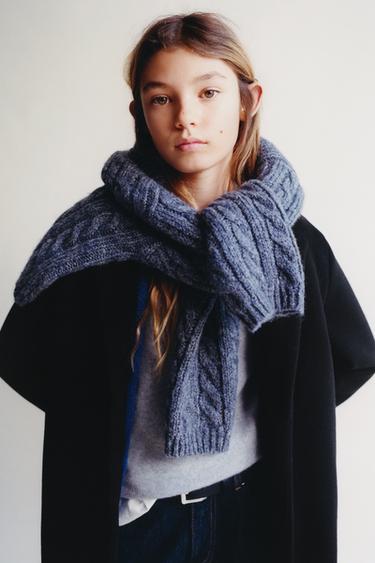 Zara FELT TEXTURE PLAIN COAT - Black