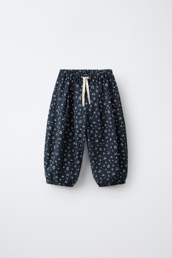PRINTED FLORAL SAROUEL TROUSERS - Black by Zara - Image 0