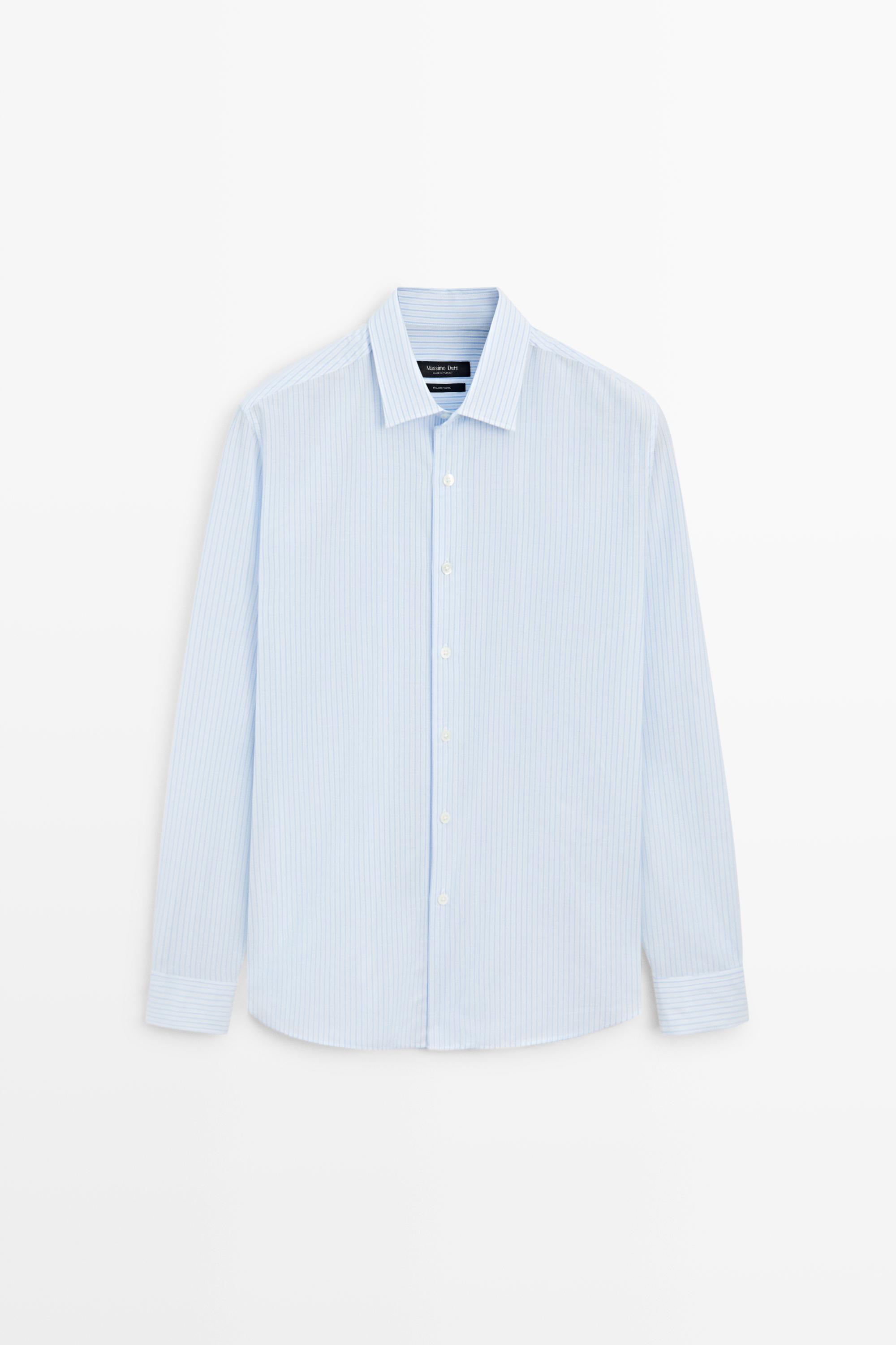 100% cotton regular fit striped shirt