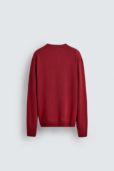PULL COUPE DÉCONTRACTÉE STRUCTURÉ - Rouge de Zara - Image 8