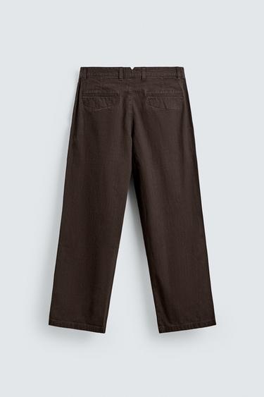 RELAXED FIT TROUSERS WITH BIB POCKET - Brown by Zara - Image 8