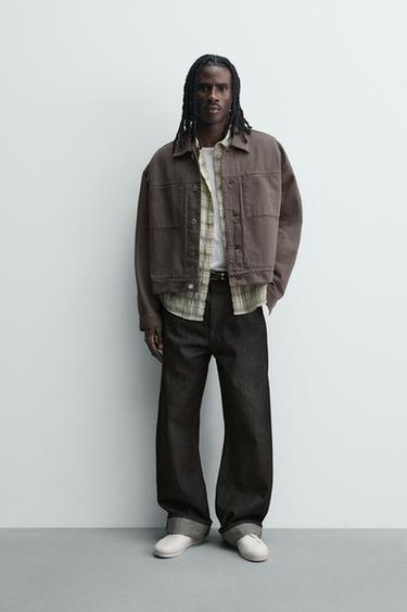 CAZADORA CROPPED FIT BOLSILLOS - Marrón / Topo de Zara - Imagen 0