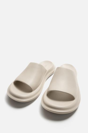 CHUNKY POOL SLIDERS - Ecru White by Zara - Image 4