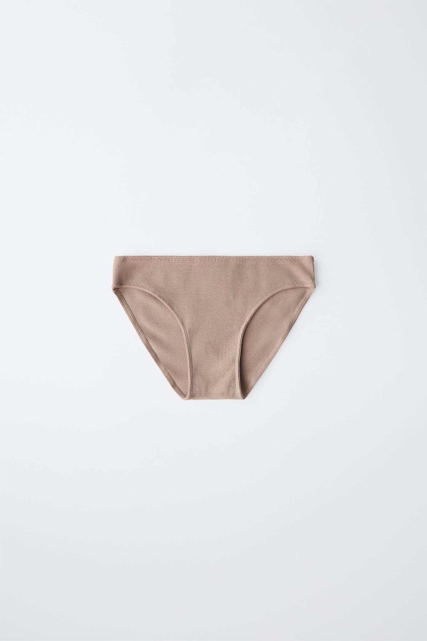Трусы Ages Three-Pack для детей, цветочный принт, в полоску — Zara, цвет: Серо-коричневый коричневый — фото 3