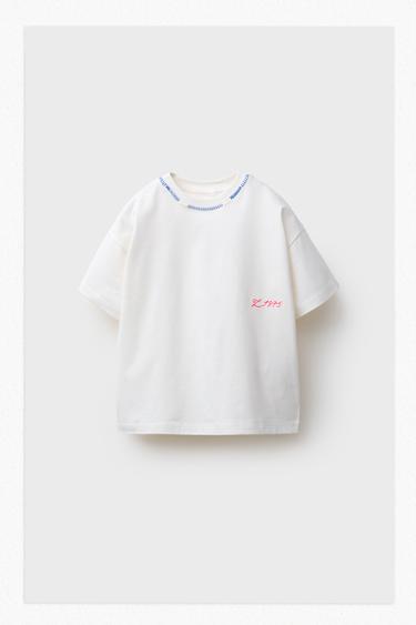 LOBSTER EMBROIDERY T-SHIRT - Ecru by Zara