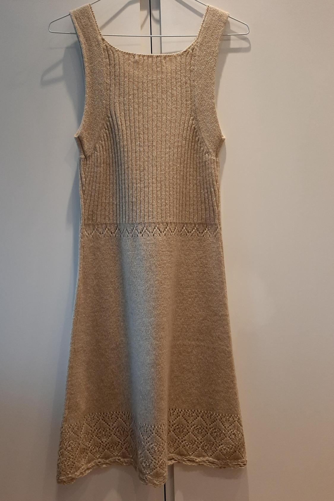 VESTIDO LANA JASPEADO DESTELLOS HILO DORADO - Image 2