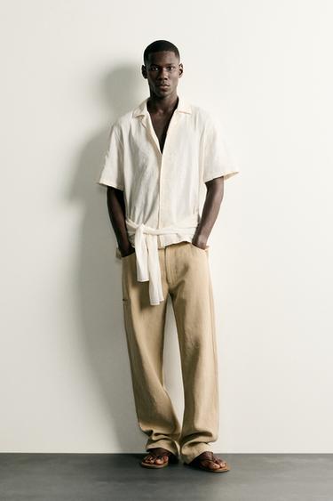 Zara REGULAR FIT JACQUARD SHIRT - Oyster-white - Image 0
